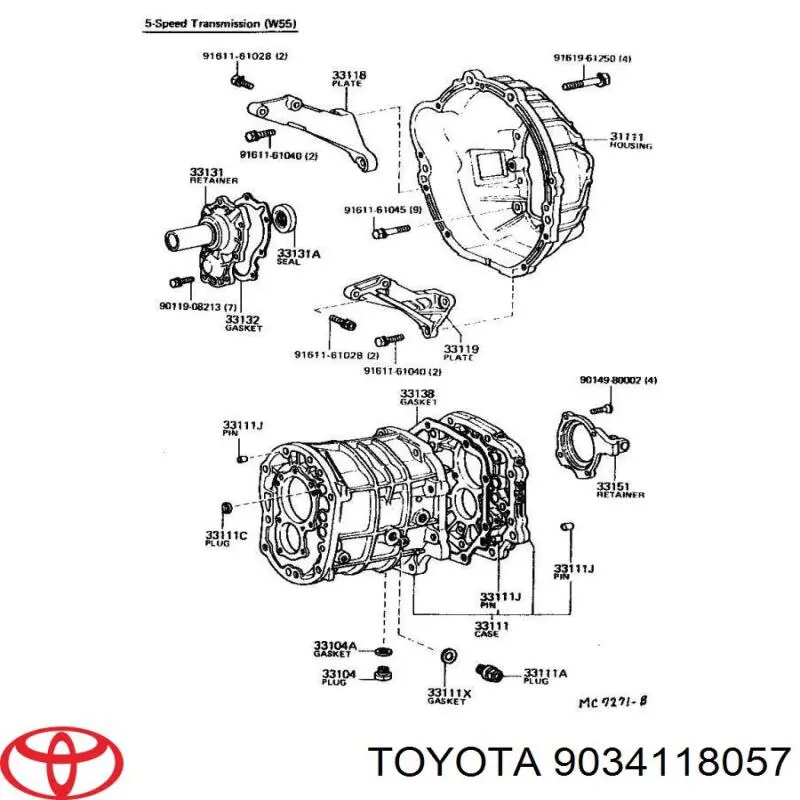 Tapon de cárter para Toyota RAV4 (XA2)