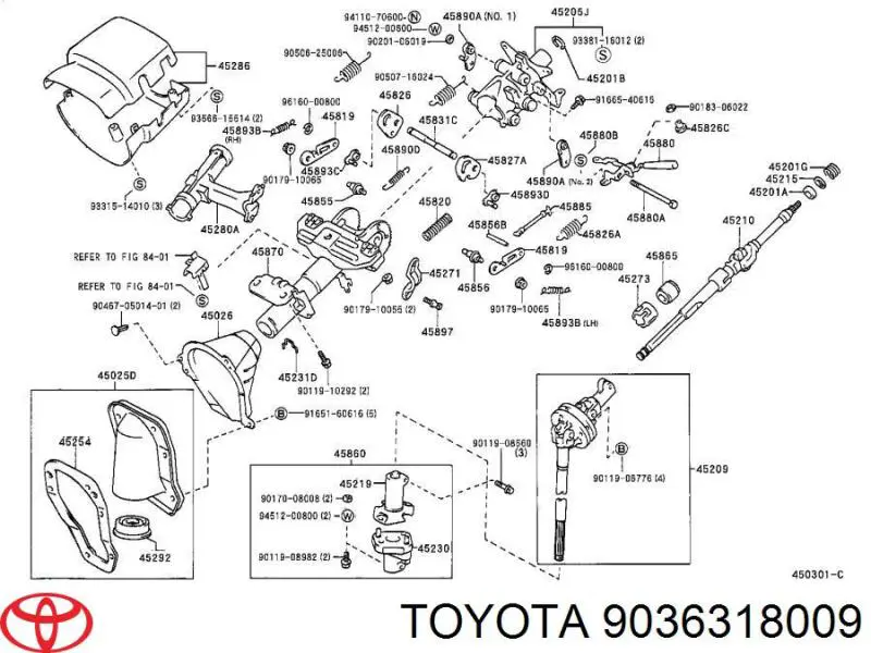 Cojinete Columna De Direccion Toyota 9036318009