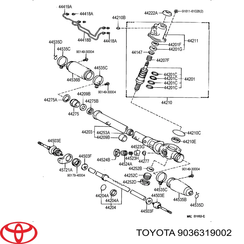 Comprar 9036319002 Toyota Rodamiento superior de la columna de dirección