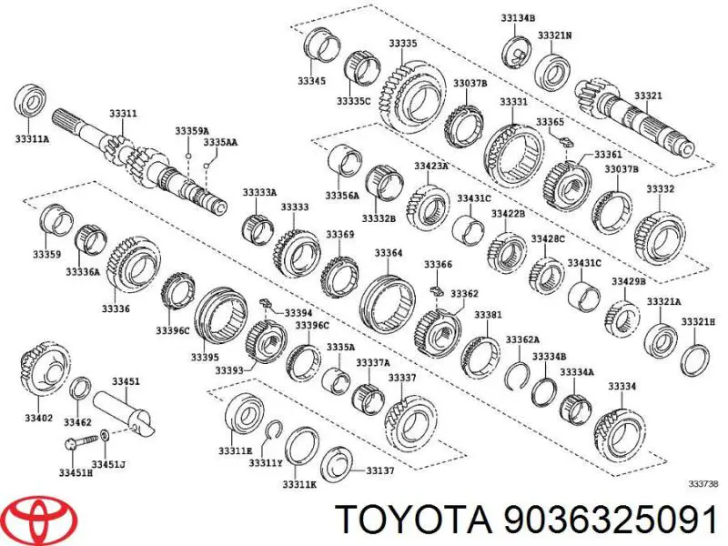 Cojinete Del Eje De Entrada De La Caja De Engranajes para Toyota Yaris (P13)