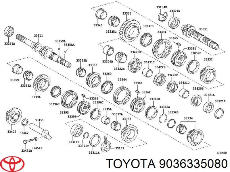 Cojinete, soporte intermedio del árbol de transmisión Toyota 9036335080 precio, desde 69,56 EUR