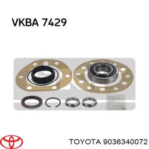 Comprar 9036340072 Toyota Cojinete del semieje trasero