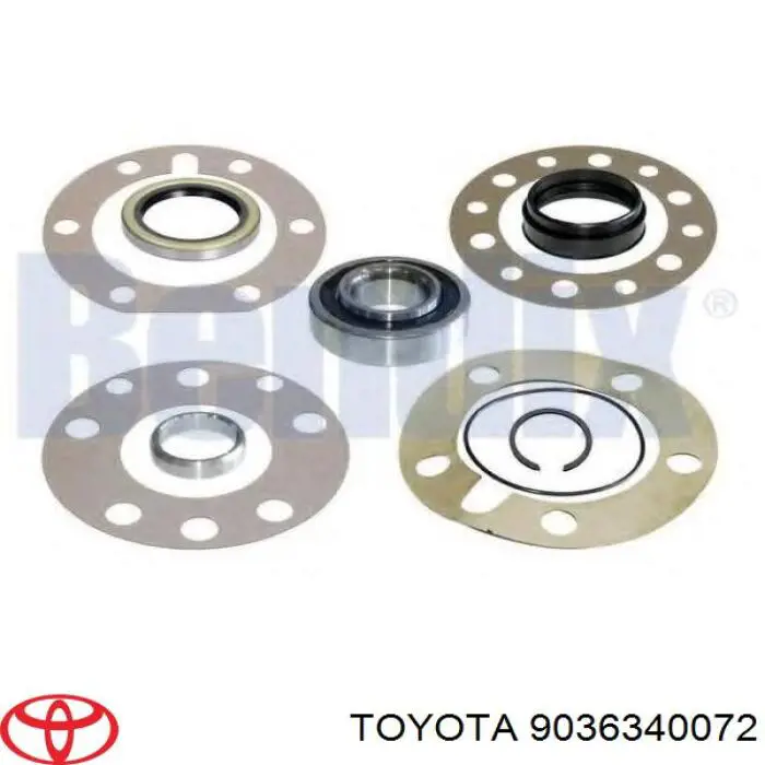 Cojinete, palier, eje trasero TOYOTA 9036340072