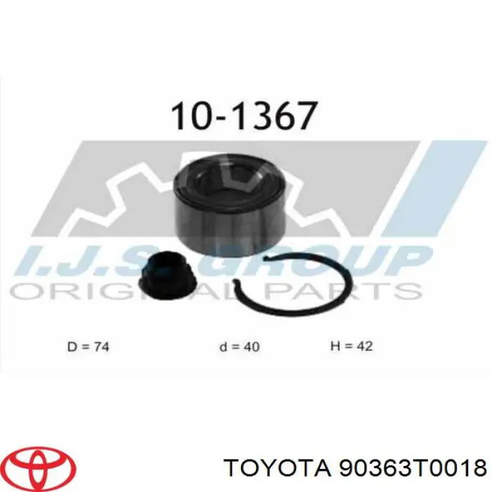 Cojinete de rueda delantero Toyota 90363T0018 precio, desde 24,62 EUR