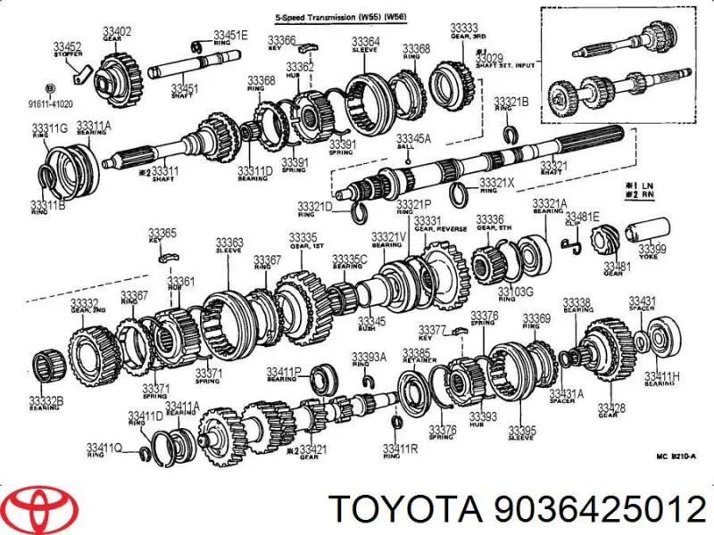 Cojinete, soporte intermedio del árbol de transmisión Toyota 9036425012 precio, desde 31,29 EUR