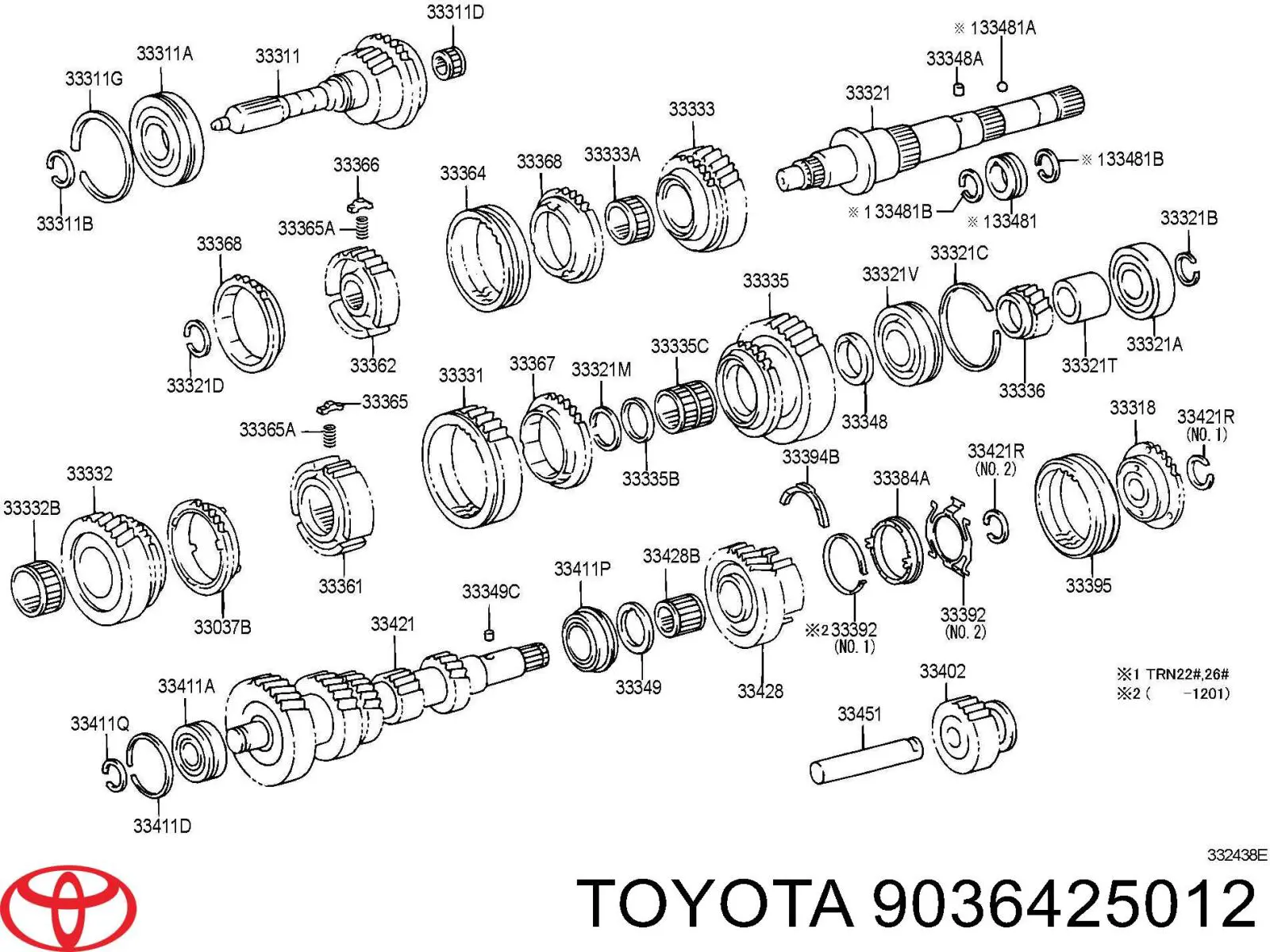 Comprar 9036425012 Toyota Cojinete, caja de cambios