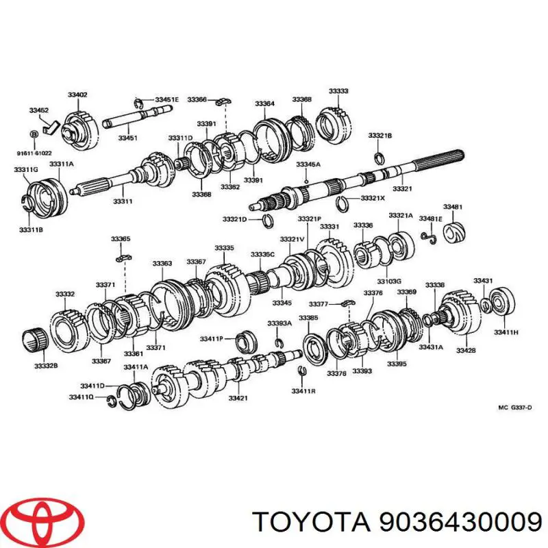 Rodamiento de piñón de quinta marcha de la caja de cambios Toyota 9036430009 precio, desde 91,25 EUR