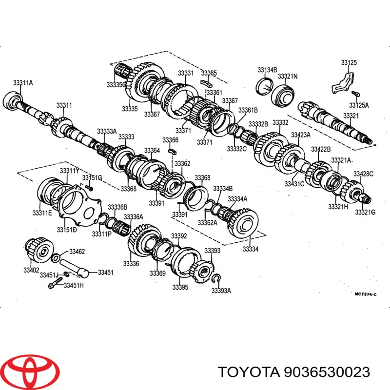 Cojinete Del Eje De Entrada De La Caja De Engranajes para Toyota Camry (V10)