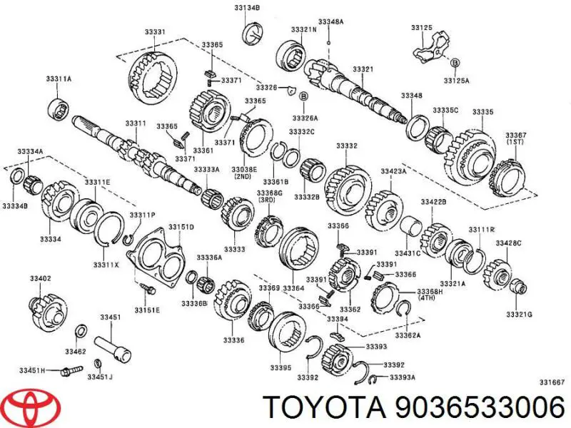 Cojinete del eje secundario de la caja de cambios Toyota 9008037017 precio, desde 37,89 EUR