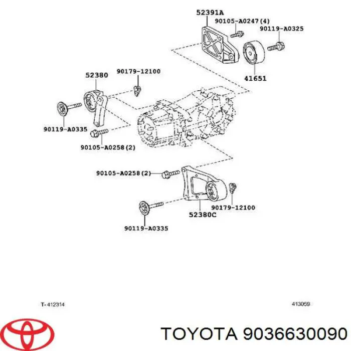 Rodamiento piñón de diferencial trasero interior para Toyota RAV4 (A3)