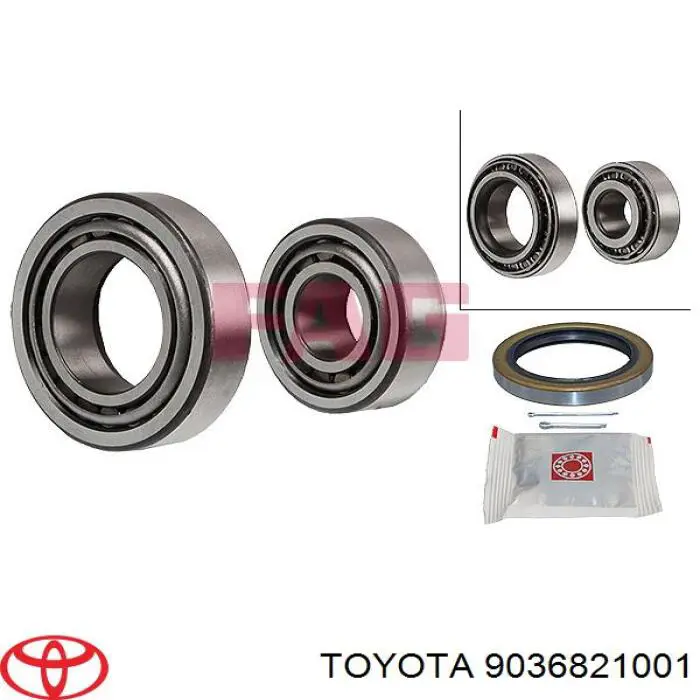 9036821001 Toyota cojinete externo del cubo de la rueda delantera