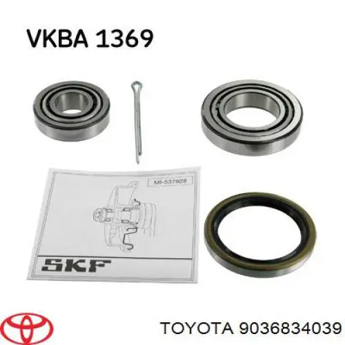 9036834039 Toyota cojinete interno del cubo de la rueda delantera