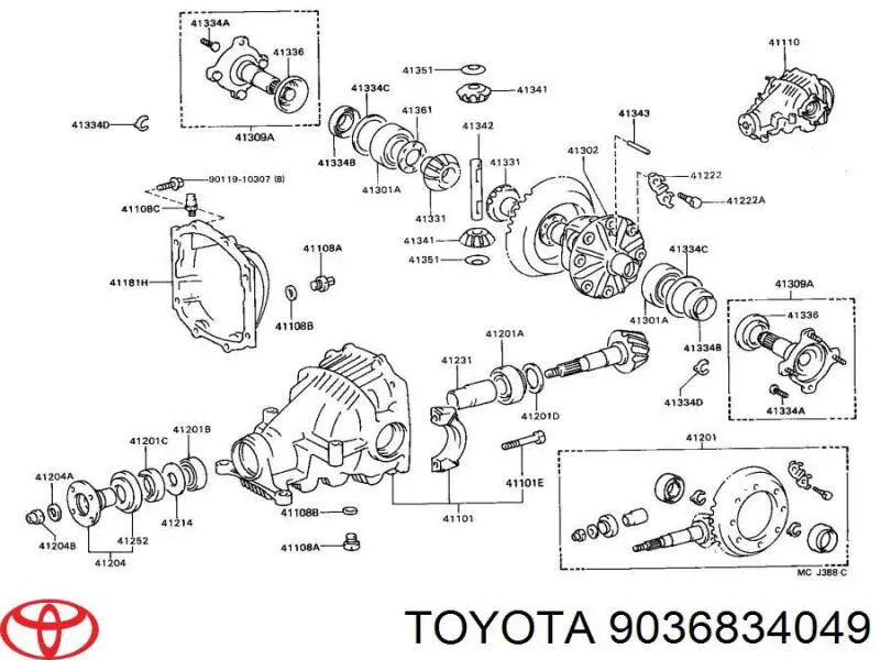 Comprar 9036834049 Toyota Rodamiento interior del piñón del diferencial trasero