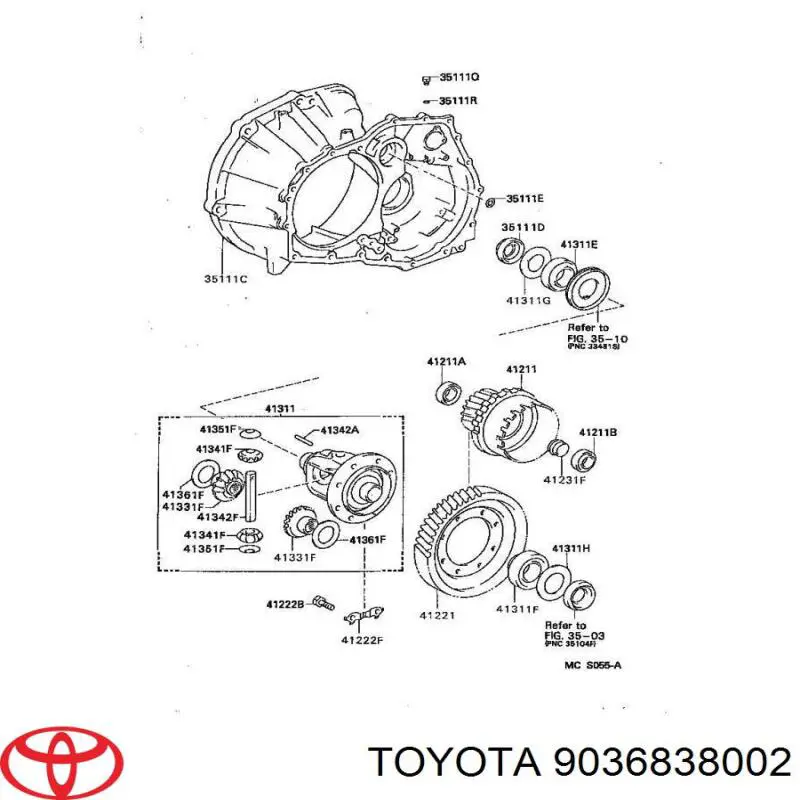 Cojinete del diferencial del eje delantero TR080702J1D Koyo