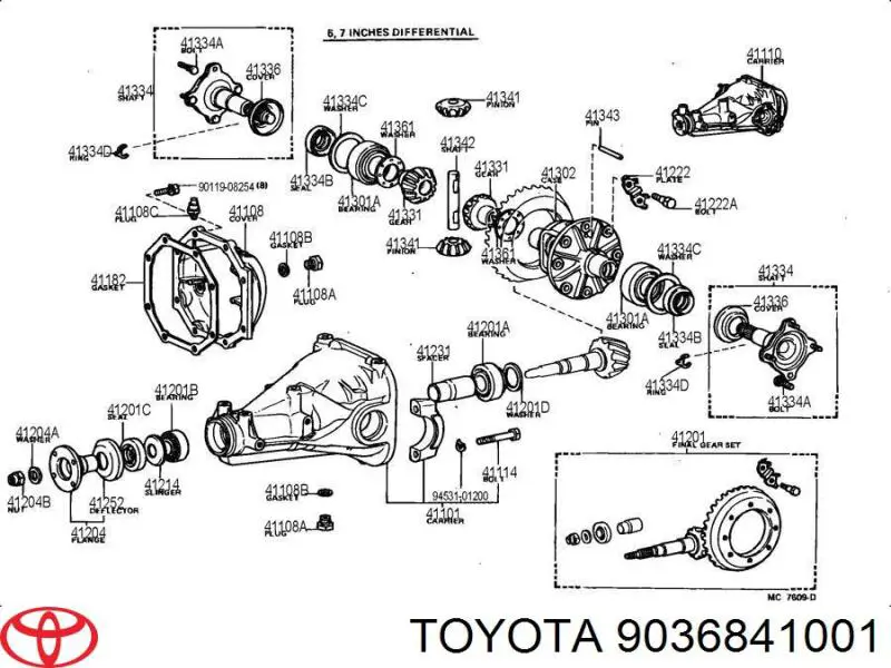 9036841001 Toyota cojinete de rueda trasero