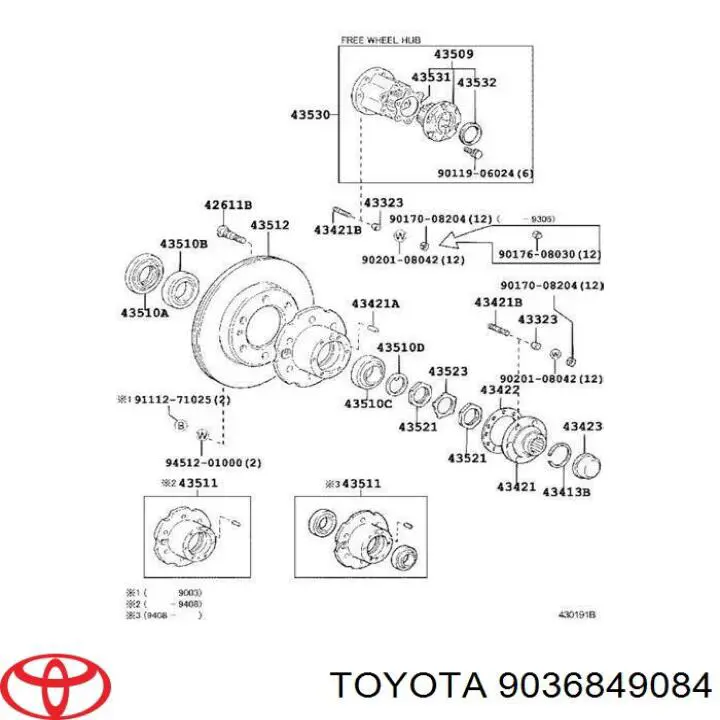 Comprar 9036849084 Toyota Cojinete interior de rueda trasera