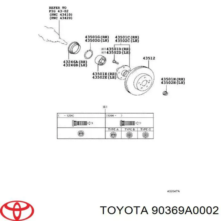 Cojinete de rueda delantero Toyota 90369A0002 precio, desde 51,40 EUR