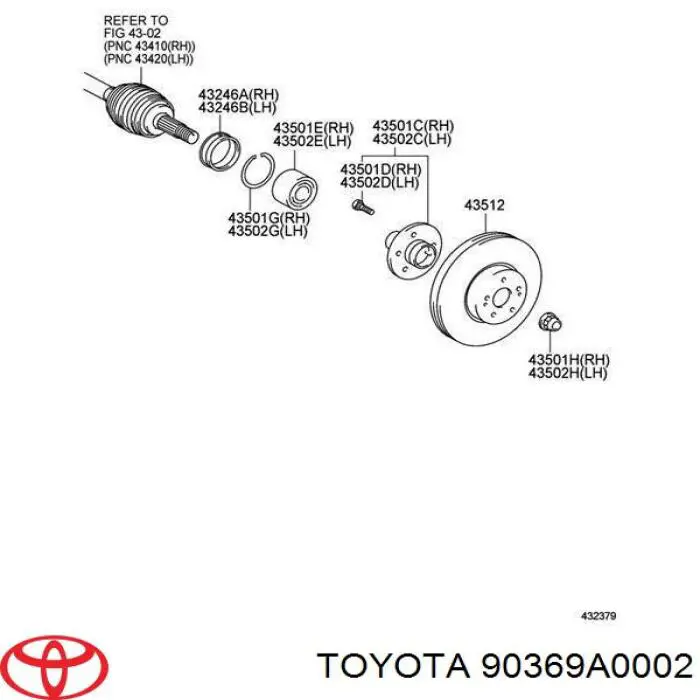 Comprar 90369A0002 Toyota Cojinete de rueda delantero