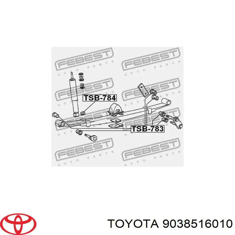Silentblock amortiguador trasero 9038516010 Toyota