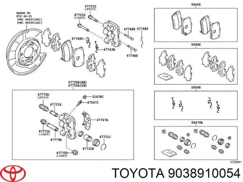 Pasador guía inferior de la pinza de freno trasera Toyota 9038910054 precio, desde 8,09 EUR