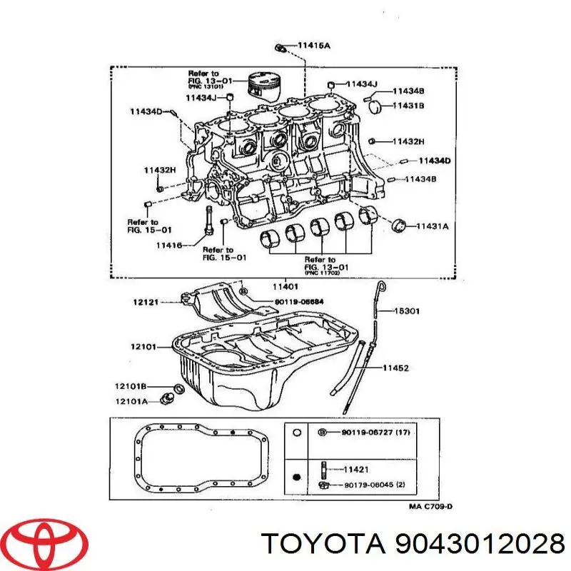 Junta del tapón del cárter de aceite para Toyota Corolla  E8