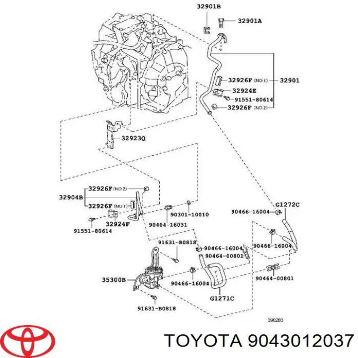 9043012037 Toyota junta, entrada aceite (turbocompresor)