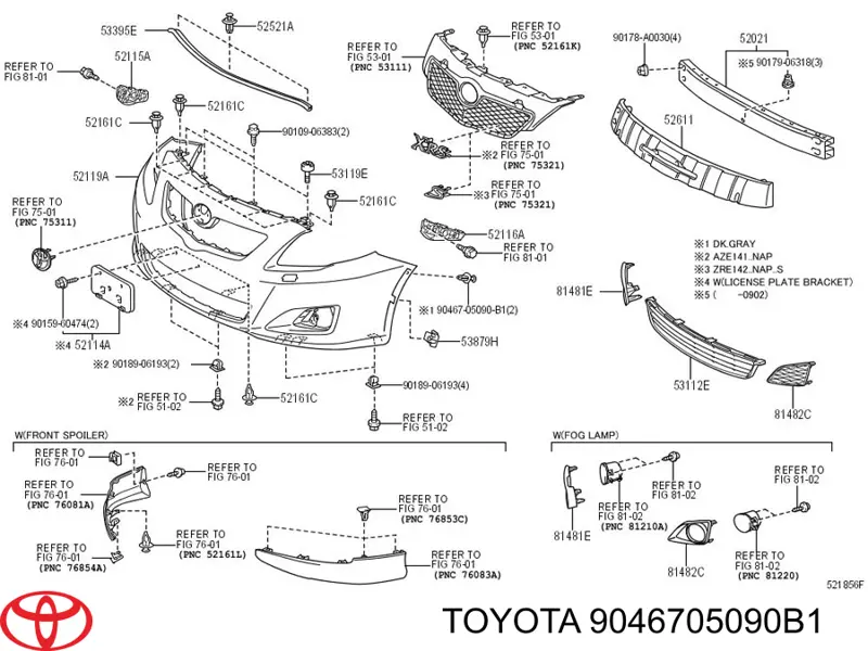 Clip de fijación de parachoques delantero Toyota 9046705090C1 precio, desde 0,64 EUR