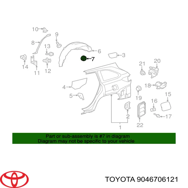 Piston (clip) De Una Campana Calefactora para Toyota Prius (ZVW30)