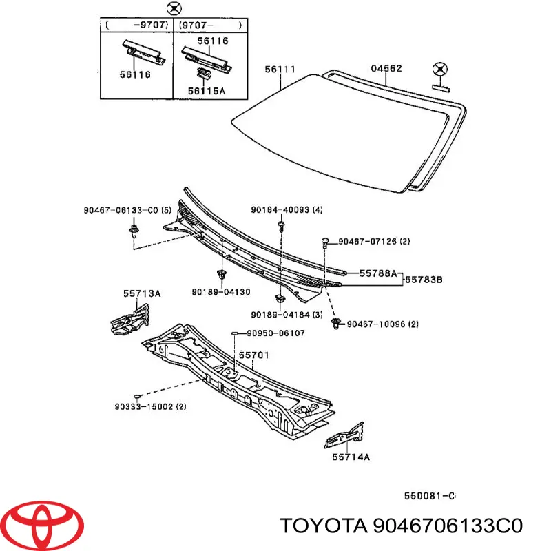 Comprar 9046706133C0 Toyota Clip de fijación del guardabarros delantero