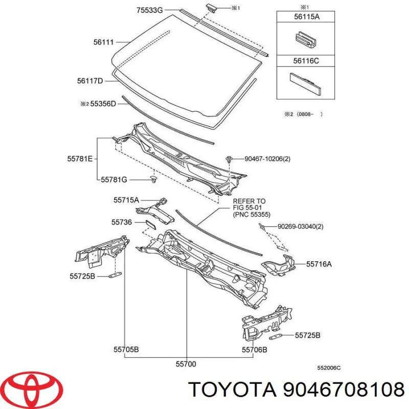 9046708177 Toyota clips de fijación de pasaruedas de aleta delantera