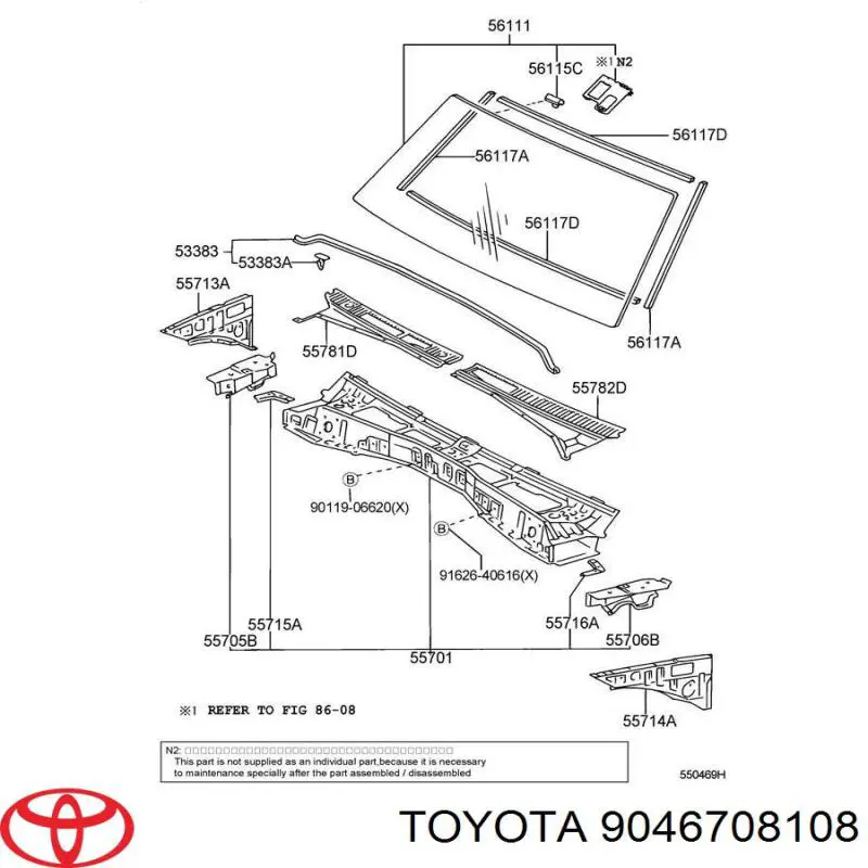 Comprar 9046708108 Toyota Clip de fijación del guardabarros delantero