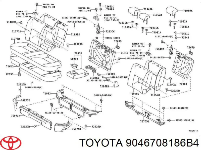Clip de fijación del guardabarros delantero Toyota 90467W0007 precio, desde 20,42 EUR