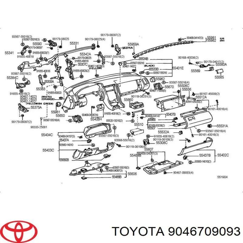 Clips de fijación de pasaruedas de aleta delantera para Toyota Corolla (E12U)