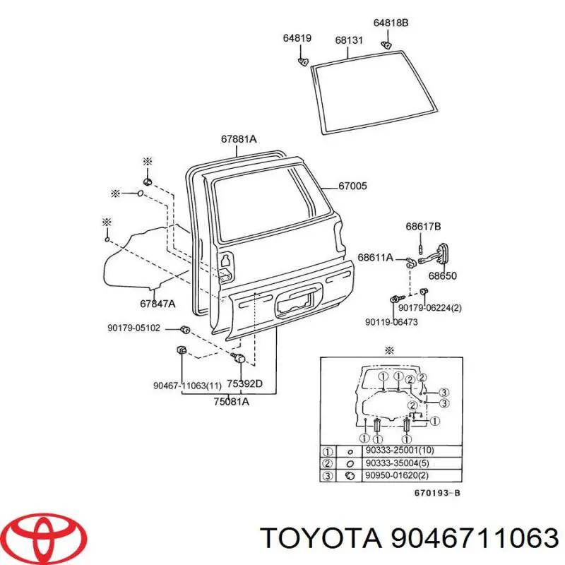 9046711063 Toyota clips de fijación de pasaruedas de aleta delantera