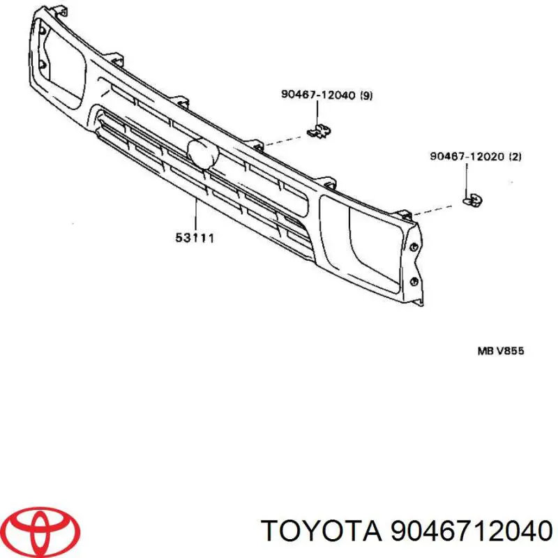 Comprar 9046712040 Toyota Clip de fijación del guardabarros delantero