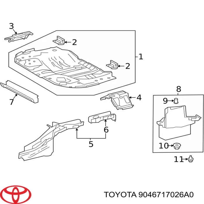Clip de protección inferior para Toyota Rav4 (A5, H5)