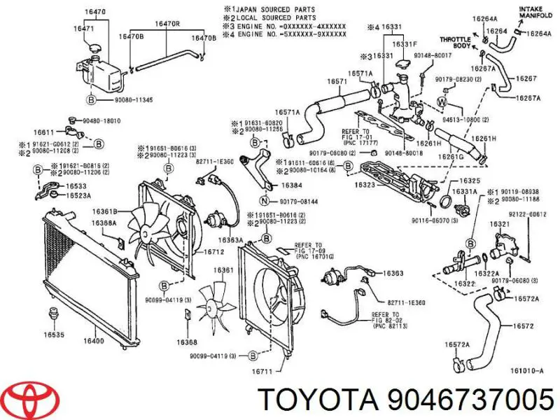 9046737005 Toyota abrazadera del depósito de expansión