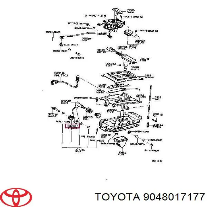 9048017177 Toyota clips de fijación de pasaruedas de aleta delantera