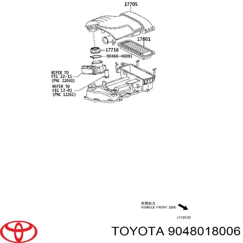 Soporte, Caja filtro de aire para Toyota Corolla (E9)