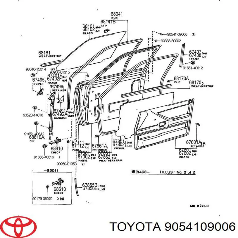 Comprar 9054109006 Toyota Tope de la tapa del maletero