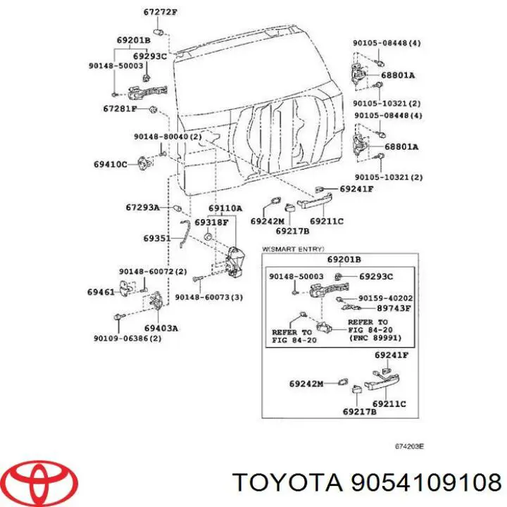 Tope de puerta trasera para Toyota RAV4 