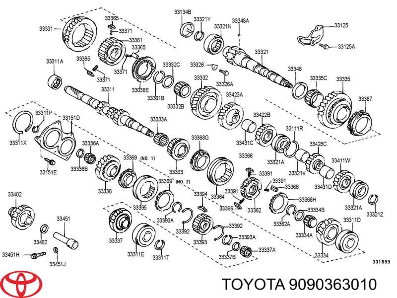 9090363010 Toyota cojinete del eje de salida de la caja de engranaje