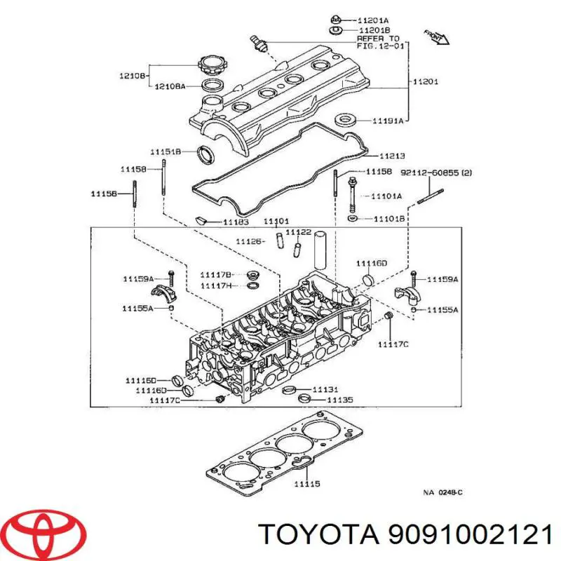 9091002121 Toyota tornillo culata