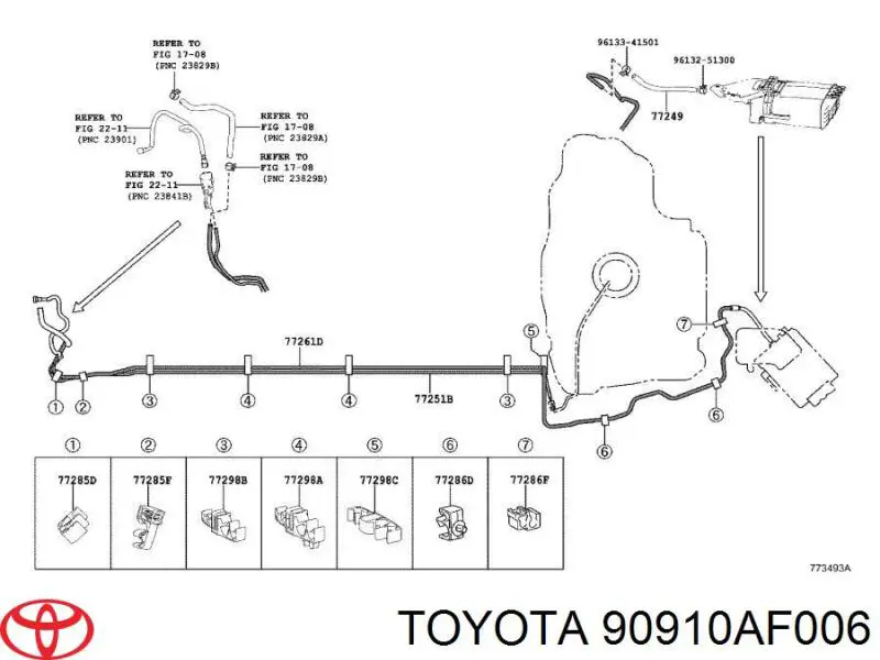 90910AF006 Toyota bomba para diagnóstico de fugas en el tanque