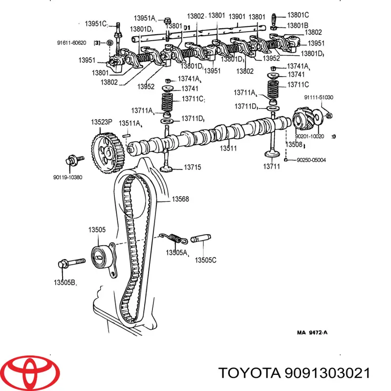 Chaveta De Sujecion De Valvula 9091303021 Subaru