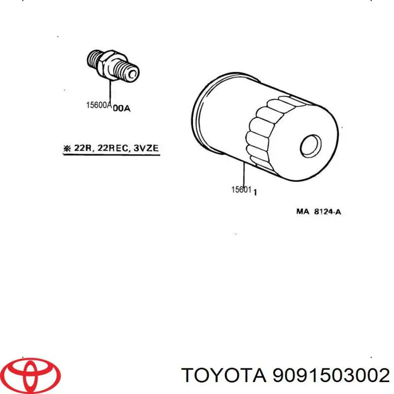 9091503002 Toyota filtro de aceite