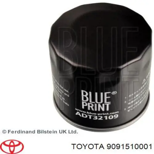 9091510001 Toyota filtro de aceite