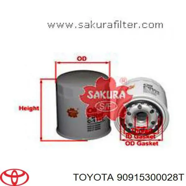 Filtro de aceite Toyota 90915300028T precio, desde 12,75 EUR