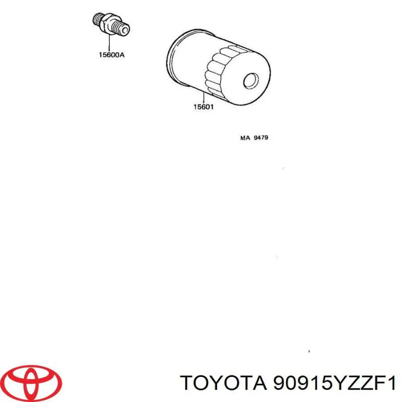 90915YZZF1 Toyota filtro de aceite