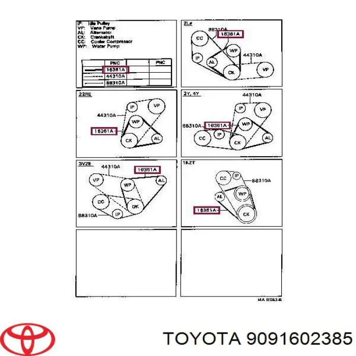 9091602385 Toyota correa trapezoidal